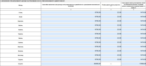 Декларація ФОП 3 група з додатком 1 по ЄСВ за 2023 рік