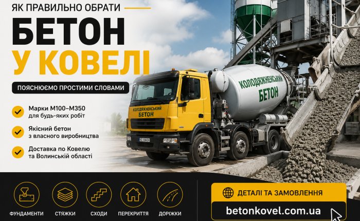 Як правильно обрати бетон для будівництва у Ковелі: пояснюємо простими словами