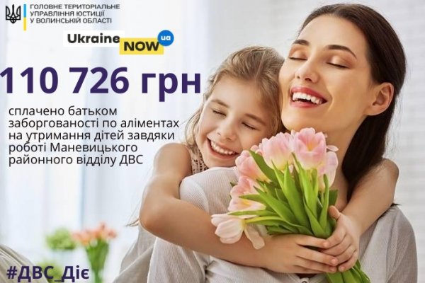 На Маневиччині із горе-батька стягнули більше 110 000 грн заборгованості по аліментах