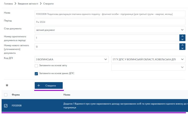 Декларація ФОП 3 група з додатком 1 по ЄСВ за 2024 рік
