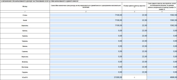 Декларація ФОП 3 група з додатком 1 по ЄСВ за 2024 рік